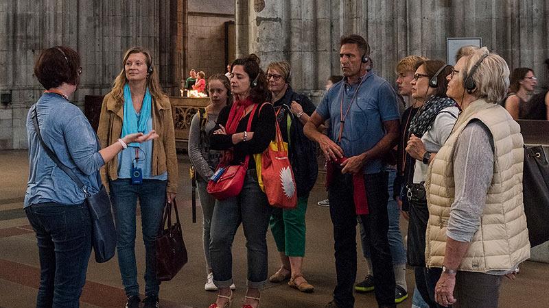 Group guided tour in the cathedral